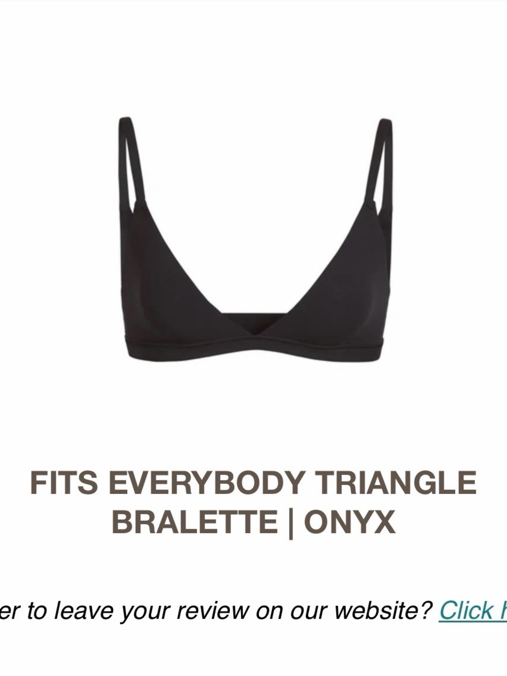 SKIMS Fits Everybody Triangle Bralette - Onyx Black